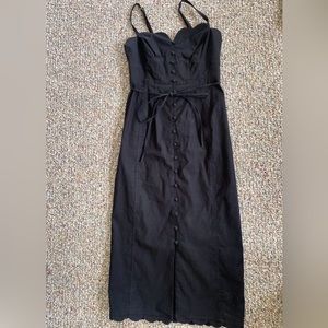Anthropologie sweetheart midi dress with tie